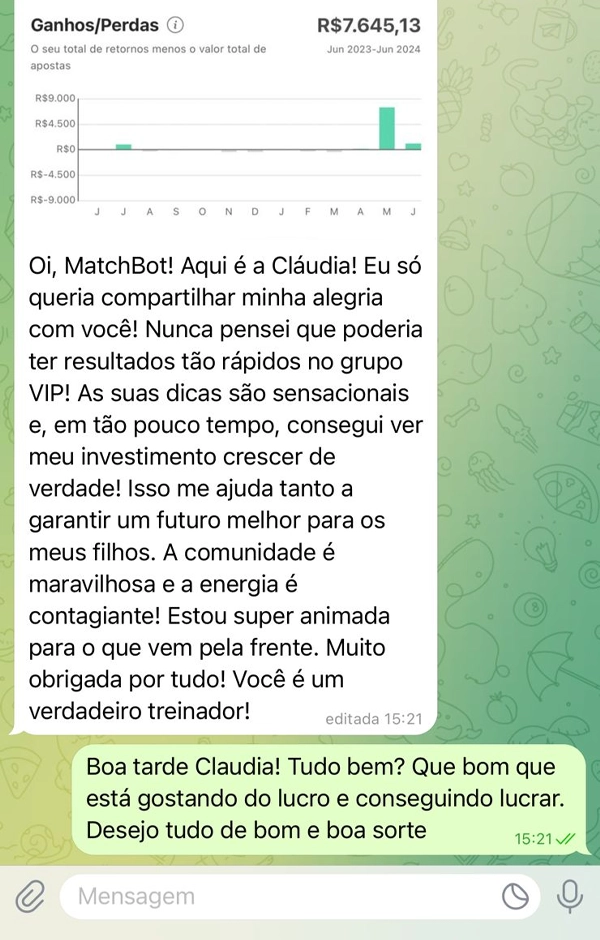 prova social (print de uma conversa de whatsapp)